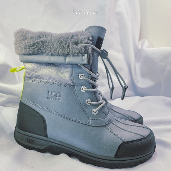 UGG Waterproof Boots Youth 6 Womens 7.5 Butte II Metal Sheepskin Sherpa Lined - Picture 10 of 10